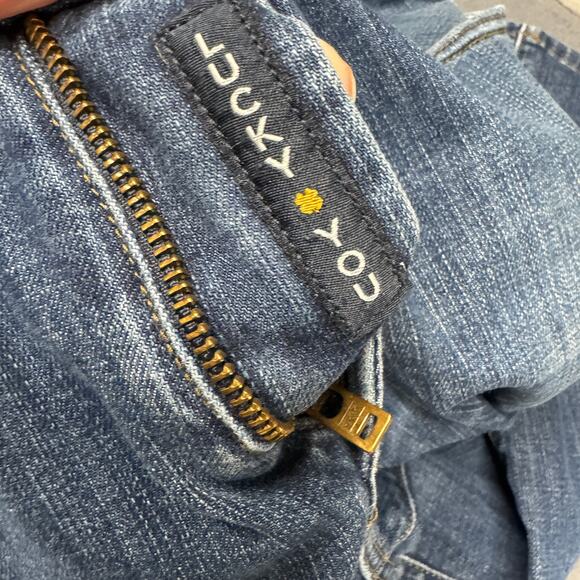 Lucky Brand Jeans Mens 33x30 (34x29 ACTUAL) 221 Straight Blue Denim Faded Wash - Picture 6 of 11